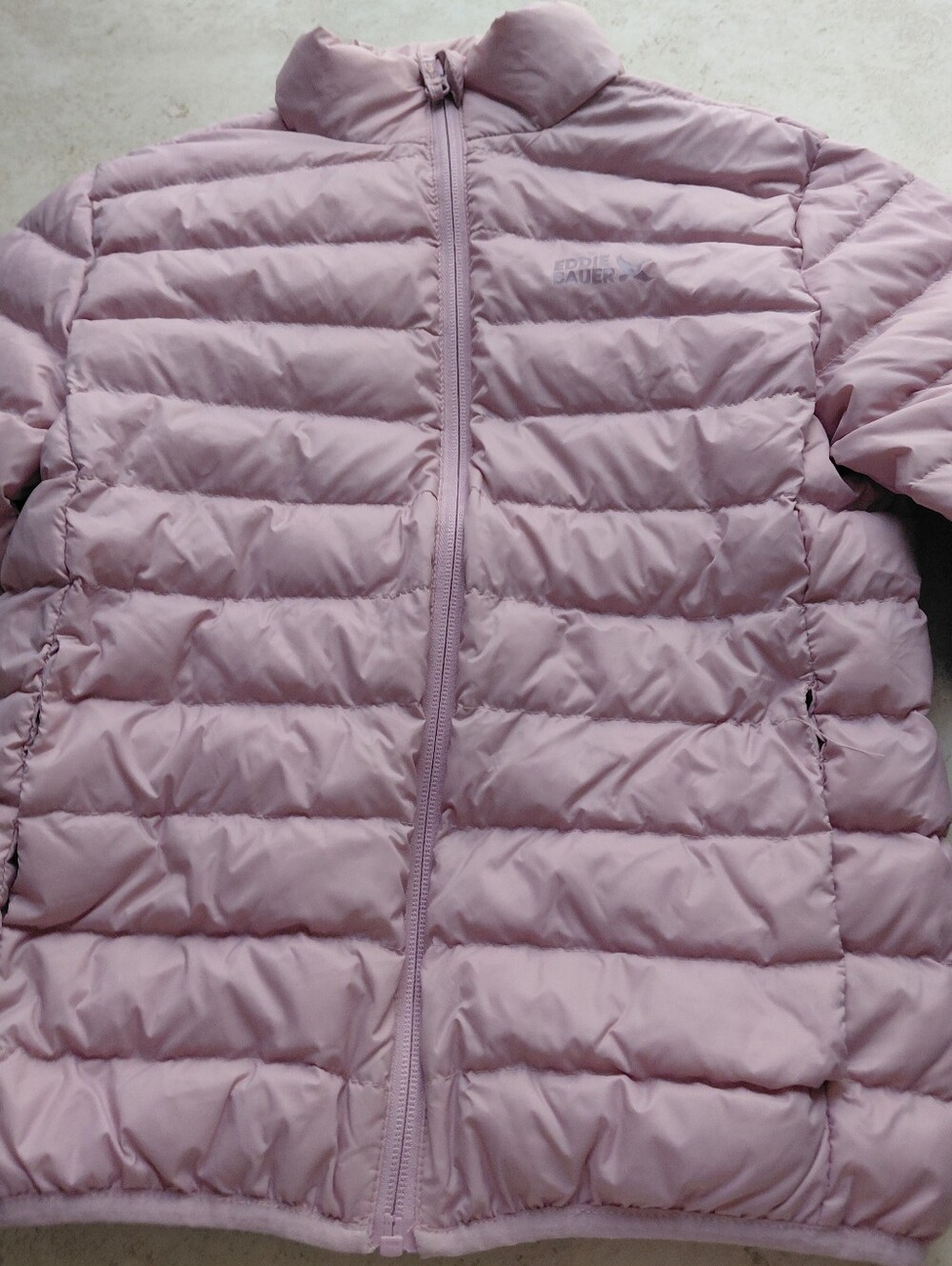 Eddie Bauer Outdoors Down Hooded Puffer Jacket Girl Kids Size 6-6X Pink Purple